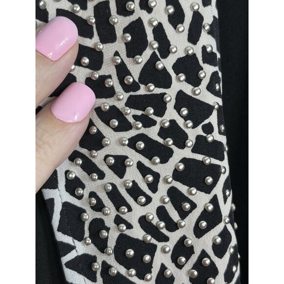 Chicos Cheetah Print Animal Stud Y2k Cardigan Blazer blouse 1 Top M 6 8 - Picture 6 of 10